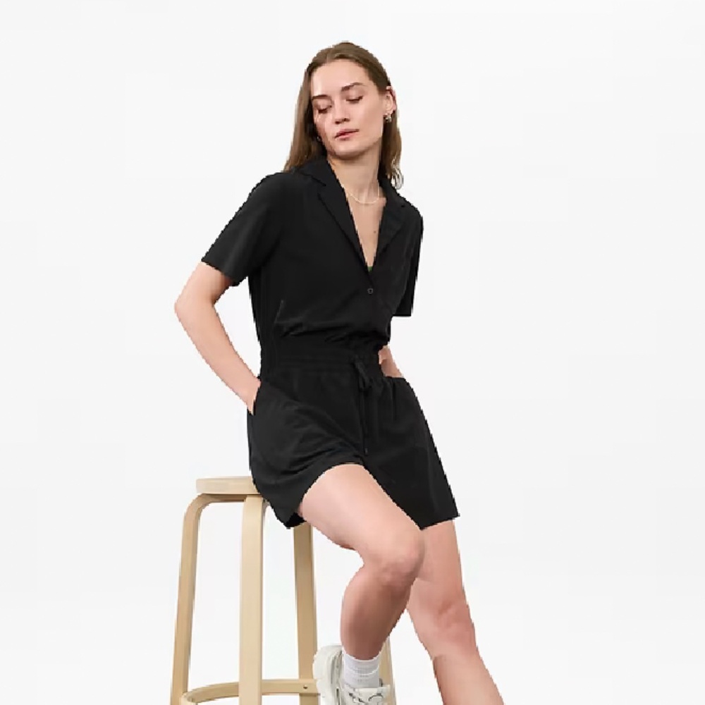 TALL Athleta Avenue Romper in Black -- Size TALL Large